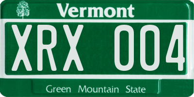 VT license plate XRX004