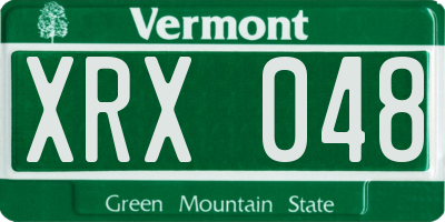 VT license plate XRX048