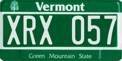 VT license plate XRX057