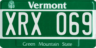 VT license plate XRX069