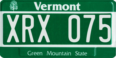 VT license plate XRX075