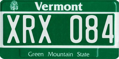 VT license plate XRX084
