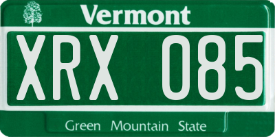 VT license plate XRX085