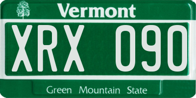 VT license plate XRX090