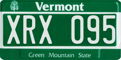 VT license plate XRX095