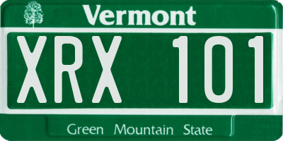 VT license plate XRX101