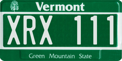 VT license plate XRX111