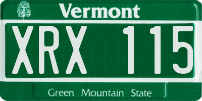 VT license plate XRX115