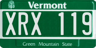 VT license plate XRX119