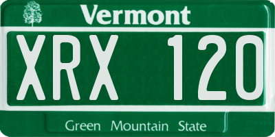 VT license plate XRX120