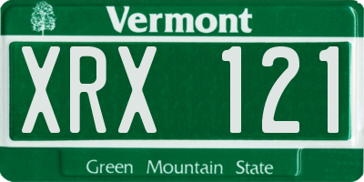 VT license plate XRX121