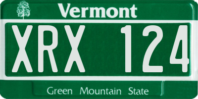 VT license plate XRX124