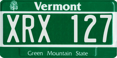 VT license plate XRX127