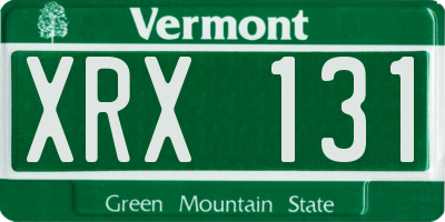 VT license plate XRX131