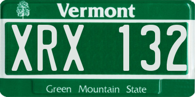 VT license plate XRX132