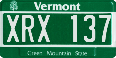 VT license plate XRX137