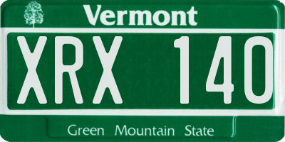 VT license plate XRX140