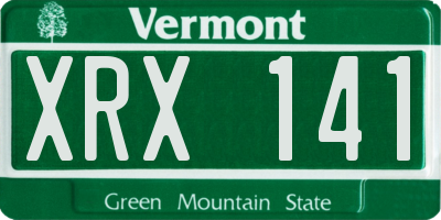 VT license plate XRX141