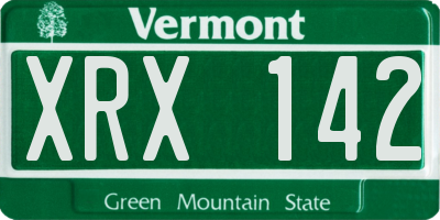VT license plate XRX142