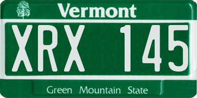 VT license plate XRX145