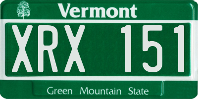 VT license plate XRX151