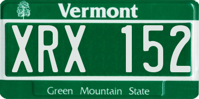 VT license plate XRX152