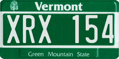 VT license plate XRX154
