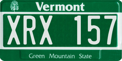 VT license plate XRX157