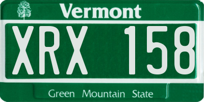 VT license plate XRX158
