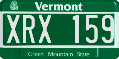 VT license plate XRX159