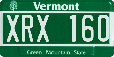 VT license plate XRX160