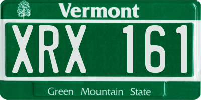 VT license plate XRX161