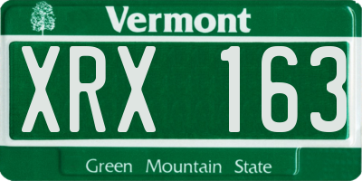 VT license plate XRX163