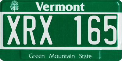 VT license plate XRX165