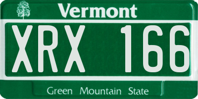 VT license plate XRX166