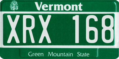 VT license plate XRX168