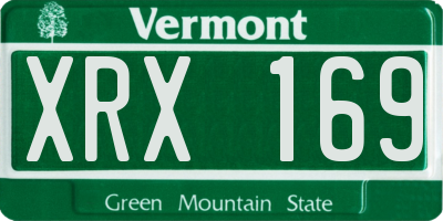 VT license plate XRX169
