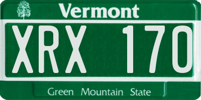 VT license plate XRX170
