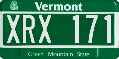 VT license plate XRX171