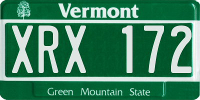 VT license plate XRX172