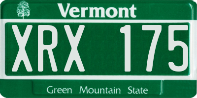VT license plate XRX175