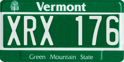 VT license plate XRX176