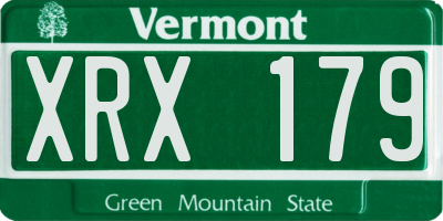 VT license plate XRX179