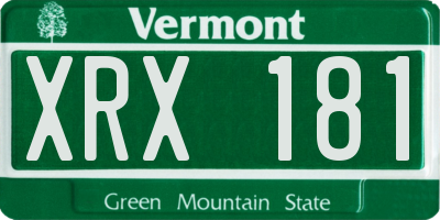VT license plate XRX181