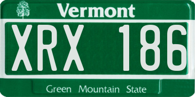 VT license plate XRX186
