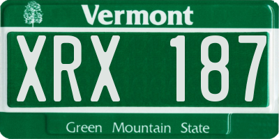 VT license plate XRX187