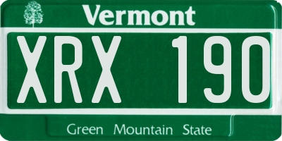 VT license plate XRX190