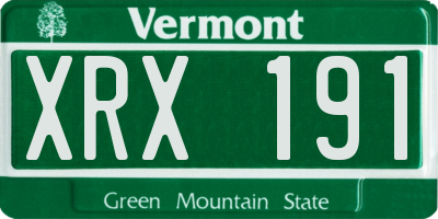 VT license plate XRX191