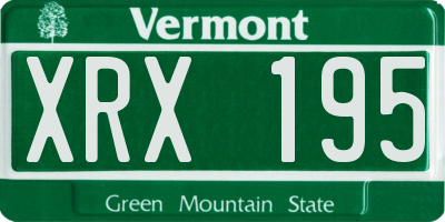 VT license plate XRX195