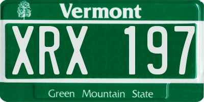 VT license plate XRX197